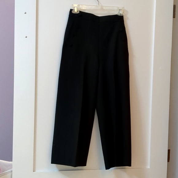 High-Waist Cropped Wide Leg Pant Black RW&CO - Picture 1 of 5